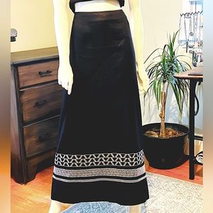 Gerard Darel linen embroidered long skirt